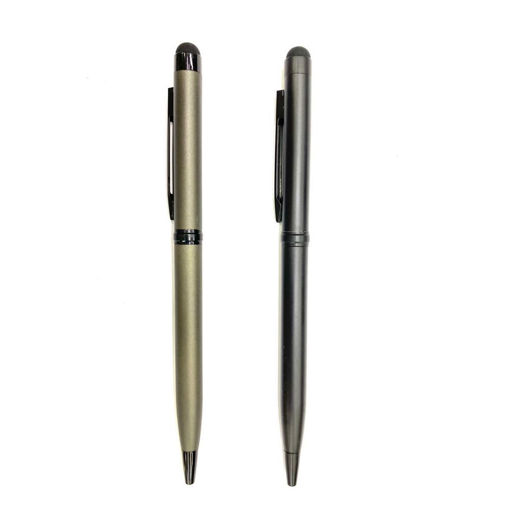 İnce Metal Touchpen Çevirmeli Tükenmez Kalem