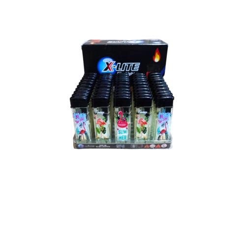 X-lite Flamingo Baskılı Şeffaf Çakmak
